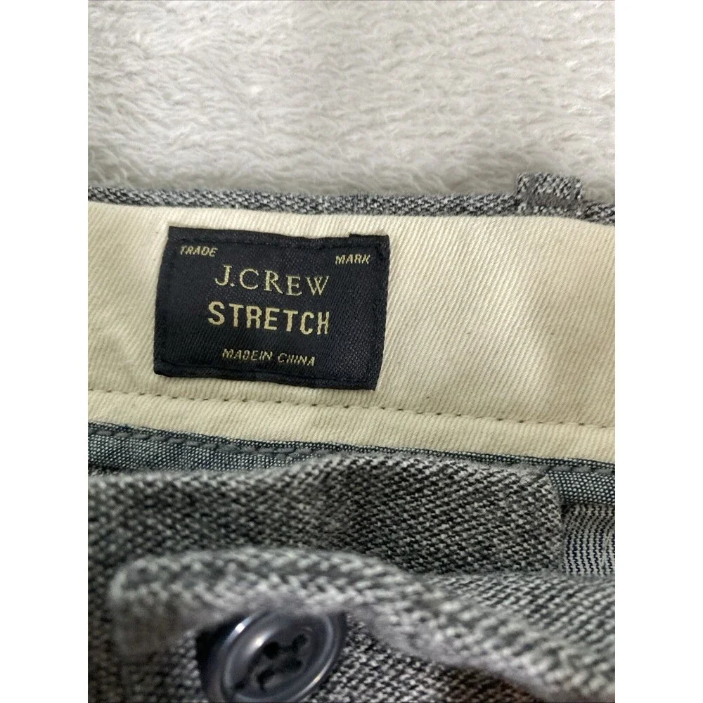 J. Crew 484 Slim Stretch Chino Pants Men's 36x32 Tapered Leg Casual Gray Twill